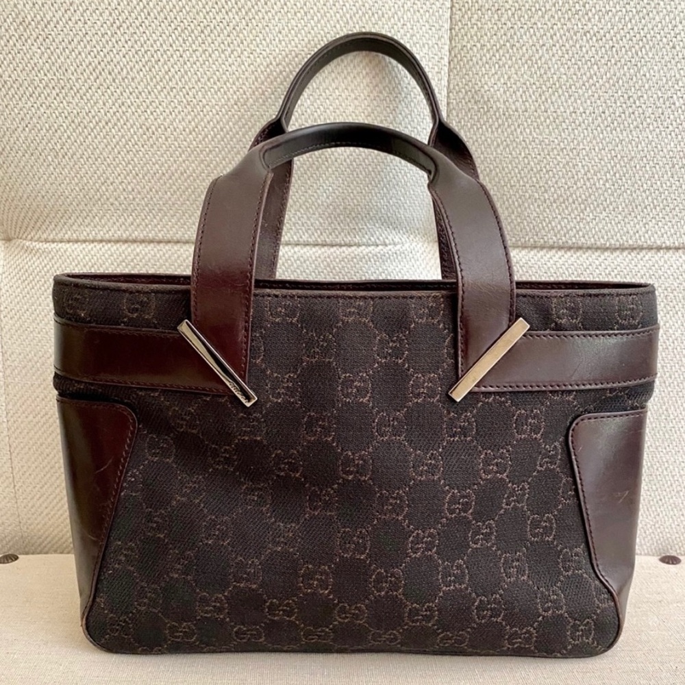 Gucci Brown GG Canvas & Leather Tote handbag